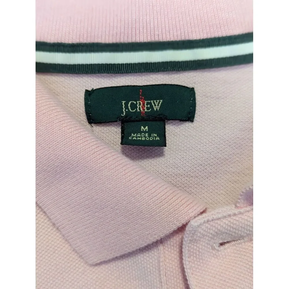 J. Crew Oarsmen 100% Cotton Pink  Embroidered Hula Girl‎ Polo Medium